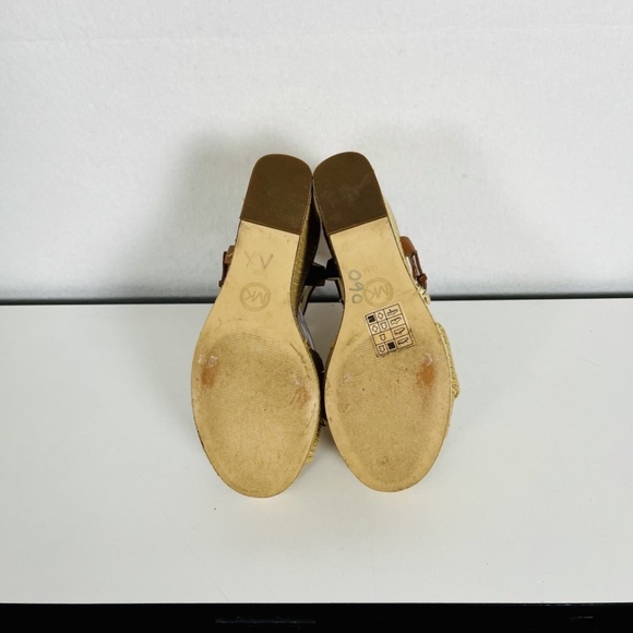 Michael Kors size 10 Benji Denim Platform Wedge Sandals Natural Color Boho - Picture 8 of 12